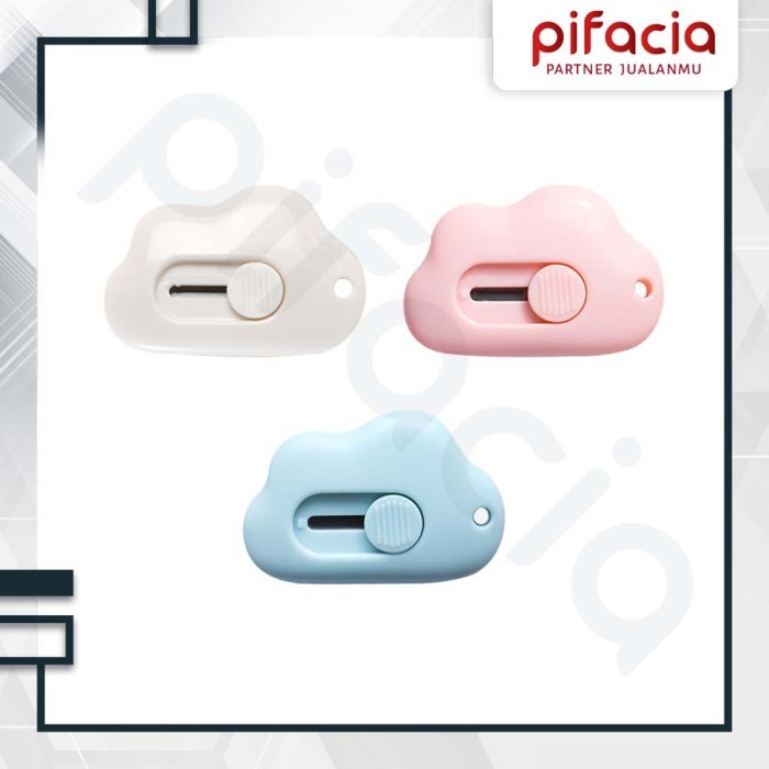 

New Product Cutter Pisau Mini Alat Pemotong Kertas Portable Silet Kecil Motif Awan - Random