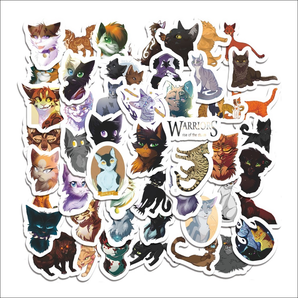 

COD 50 Pcs Stiker Warriors Cats Lucu Anti Air Untuk Dekorasi Notebook Sepeda Skateboard Handphone
