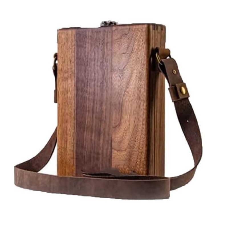 

Writers Messenger Wood Box, Wooden Handmade Crossbody Portable Artist Tool Bag Painting Brush Tool For Outdoor Painting, Durable