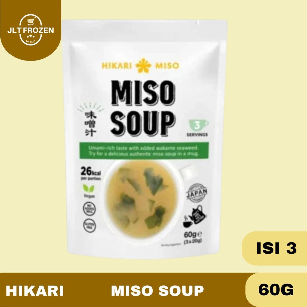 

Hikari Miso Soup / Miso Sup / Miso Instan Wakame asal Jepang Kemasan 60g isi 3 PCS