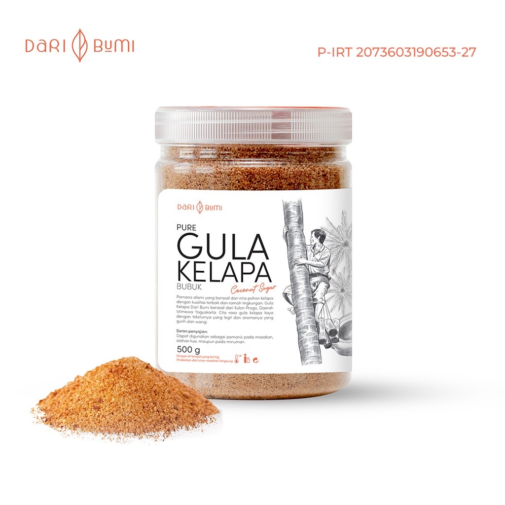 

Gula Kelapa Bubuk Organik 500 gr Dari Bumi Premium Alami