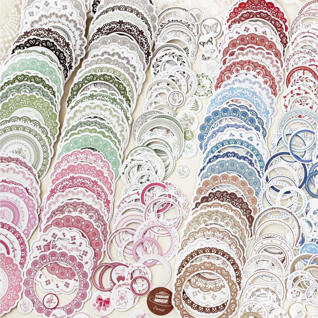 

20 pcs Lace Frame Sticker Pack Diary Album hand made Collage Decorative Scrapbook material Journal Creative Stationery Supplies
