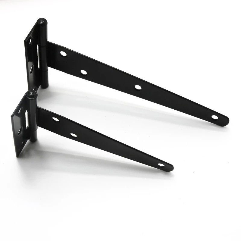 1PCS 4 Inch T-Strap Hinges Rustic Gate Strap Hinge Rustproof Gate Door Black Hinges For Windows, Fen