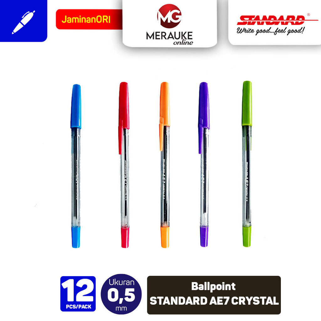 

Ballpoint STANDARD AE7 CRYSTAL - Hitam 12 Pcs