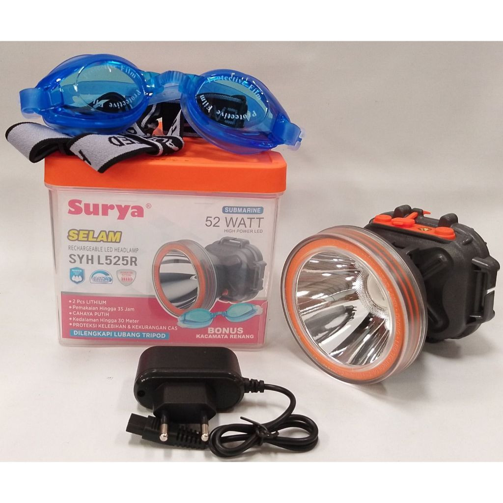 Senter Kepala Selam Surya Led 50 Watt  Surya SYH L506R Cahaya Kuning, Grosir Murah