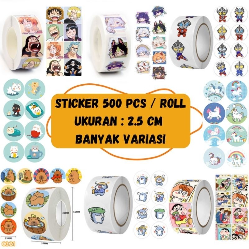 

LUCKY 500 PCS STIKER ROLL DIY CAMPURAN ANIMAL