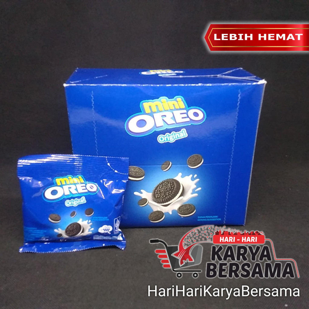 

MAKANAN RINGAN BISKUIT OREO MINI ORIGINAL PER BOX ISI 10 PCS X 20.4GR