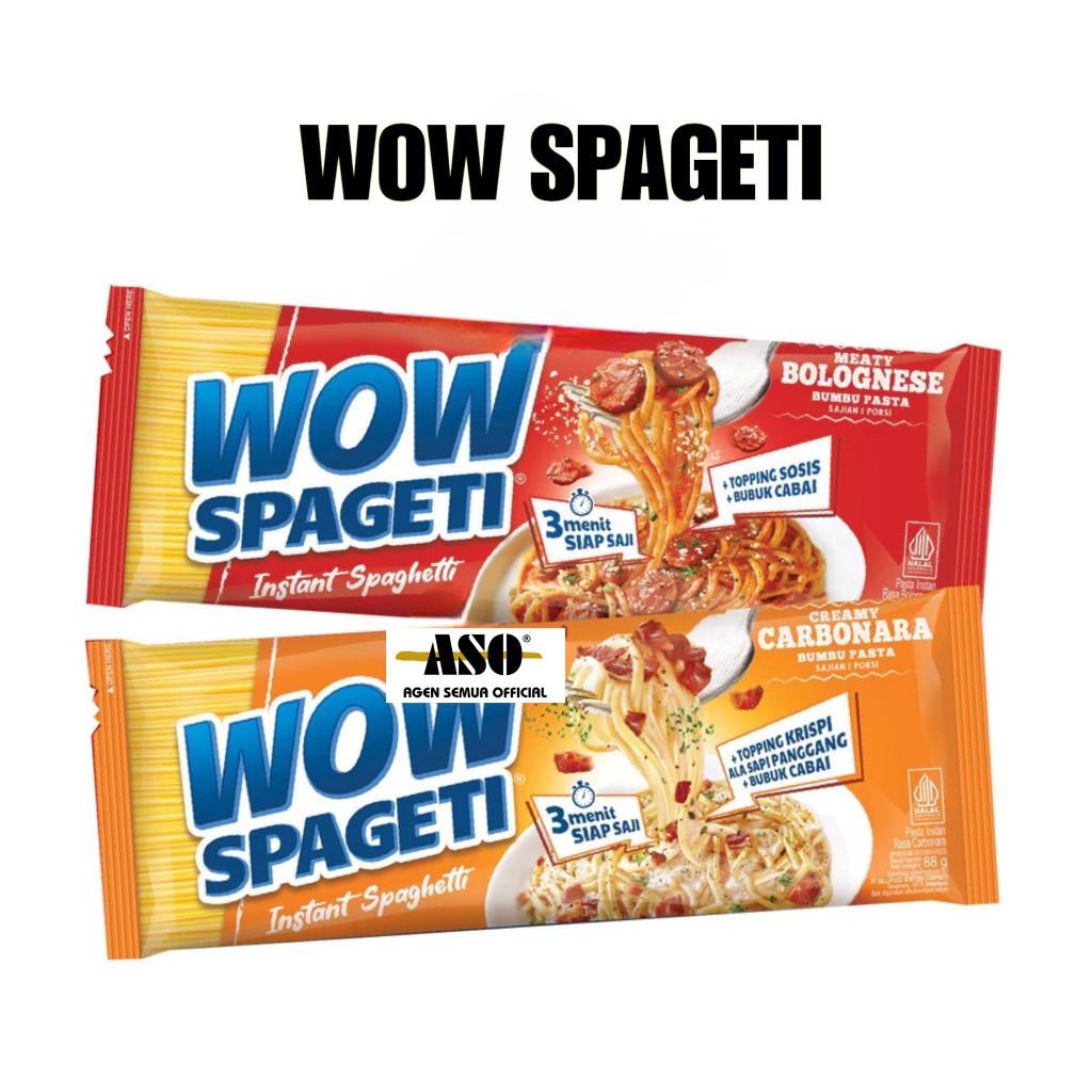 MIE WOW SPAGETI BOLOGNESE CARBONARA 84gr PROMO  Sembako Agen