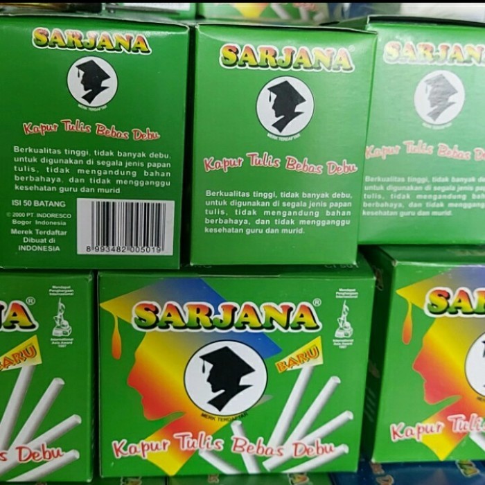 

Sarjana Kapur Tulis Papan Tulis Warna Putih - Dus isi 60 Box. - Putih