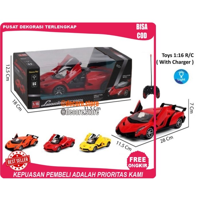 Cod Mainan Mobil RC LUXURIOUS CAR SCALE 1:16 Lamborghini Remote Control - Tanpa Bubble
