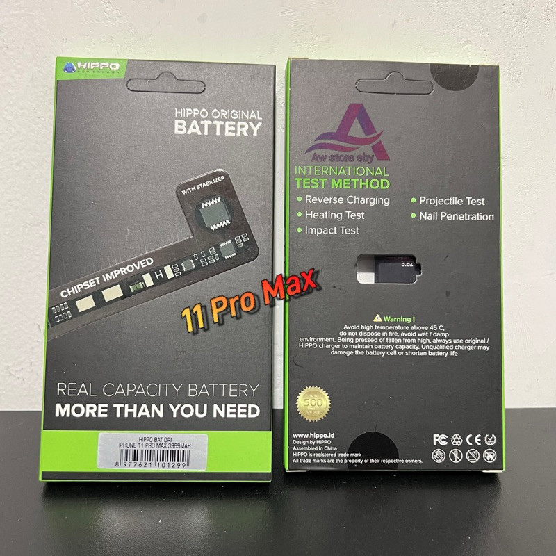 HIPPO Baterry 100% ORI For iPhone 11 PRO MAX Baterai Original Premium Quality 3969mAh Double Lithium