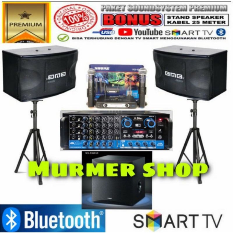 Paket karaoke BMB 10 inch amplifier karaoke key control full set