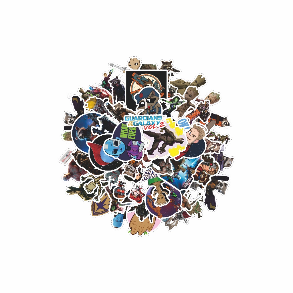

COD✨ 50 Pcs Stiker Pack Motif Kartun Guardians Of The Galaxy Lucu Aesthetic Vynil Waterproof untuk Freebies Sticker Buku Journal Casing HP Laptop
