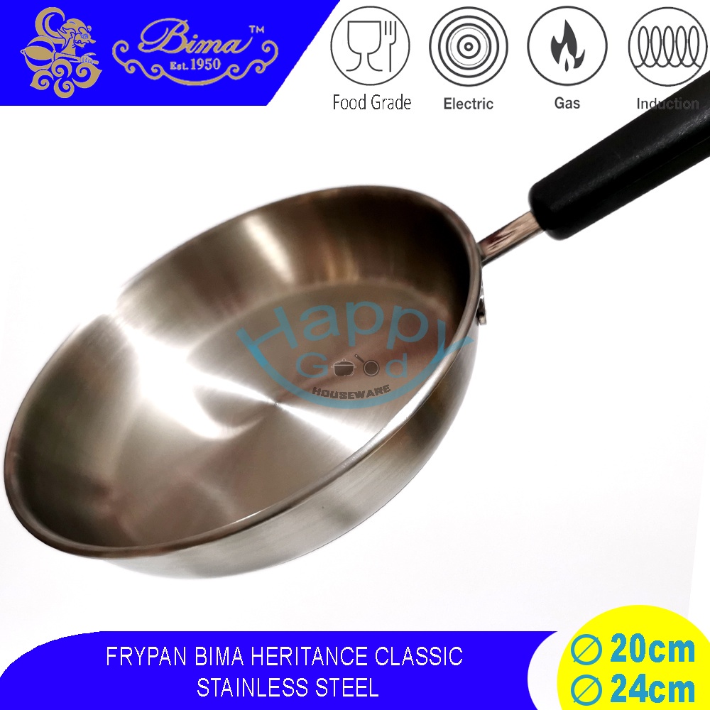 ZA86L BIMA PRIMA X1 / HERITANCE CLASSIC 20-24CM FRYPAN/PANCI PENGGORENGAN STAINLESS STEEL SUS304