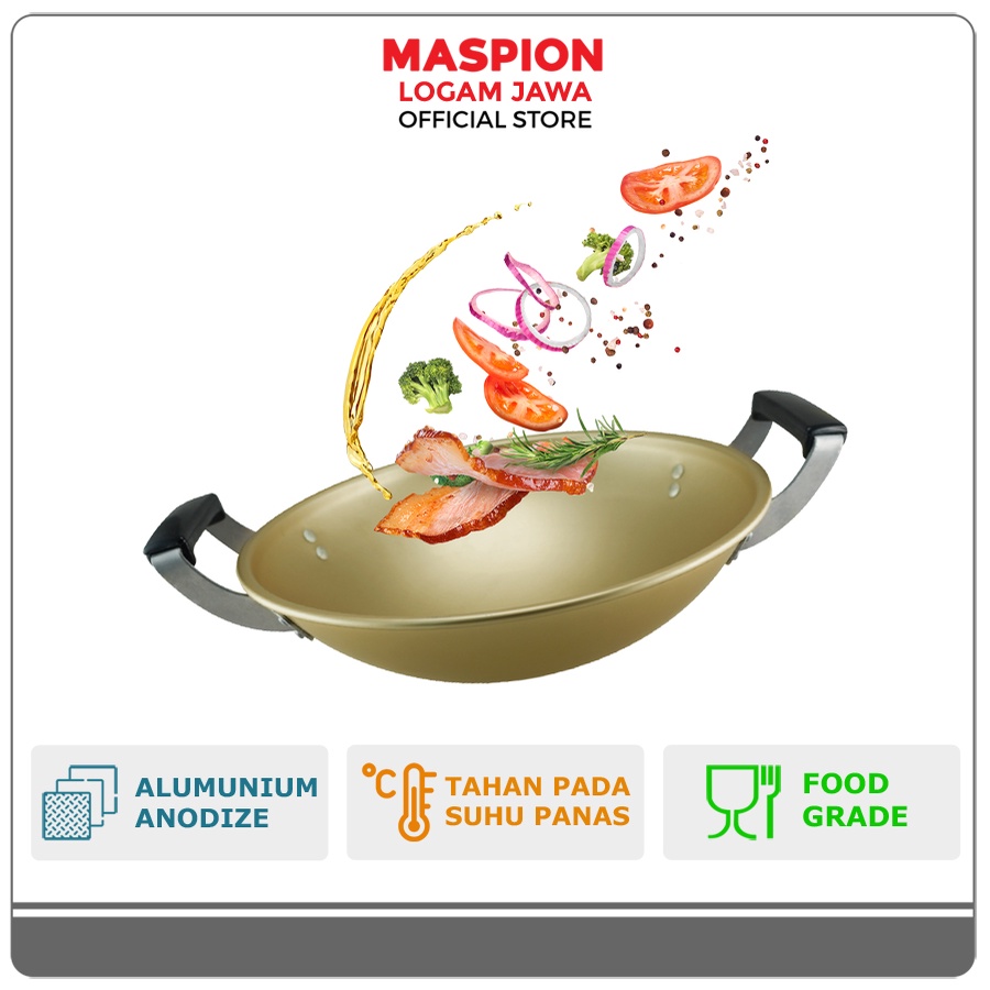 Maspion Mikado Wajan Penggorengan Alumunium Clarita Goldi
