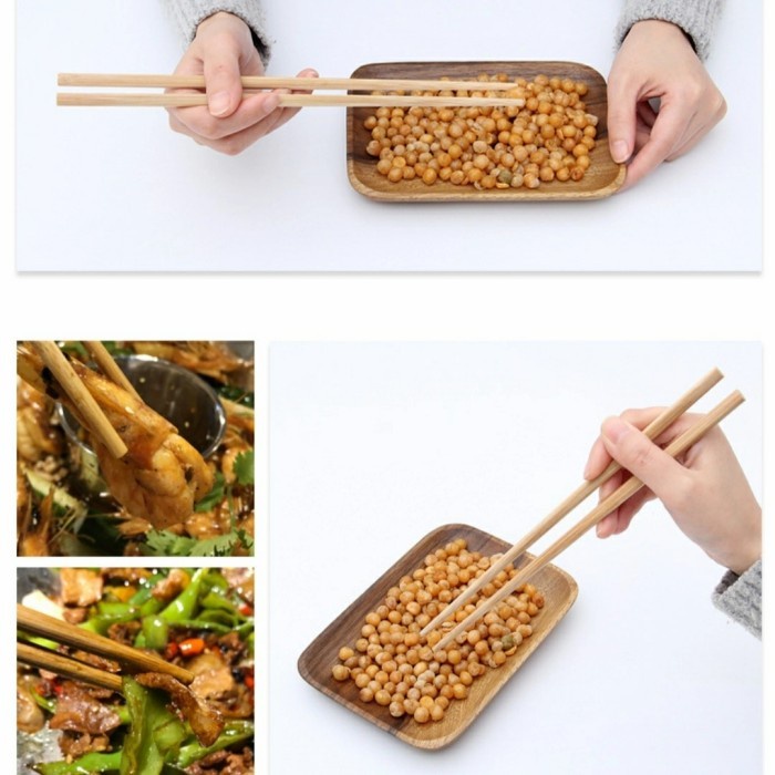 (45cm) Sumpit Kayu Bambu Panjang untuk Masak Mie / Gorengan / Hotpot