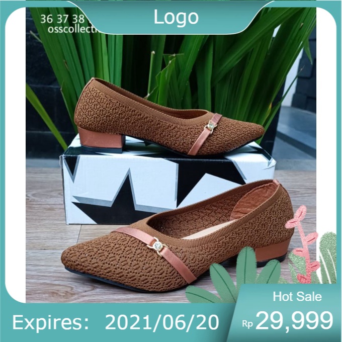 SEPATU HAK RAJUT IMPORT SOL KARET | FANTOFEL RAJUT SEPATU WANITA/ Promo spesial