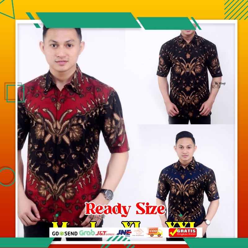 BAJU BATIK KEREN KEKINIAN TERMURAH /HEM BATIK - HEM BATIK PRIA - HEM BATIK LENGAN PENDEK - HEM BATIK