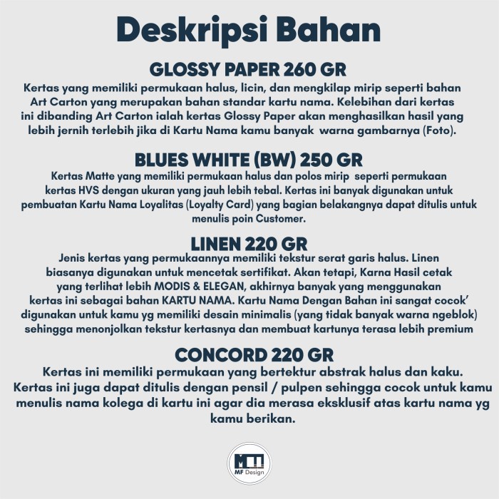 

CETAK KARTU NAMA - 2 SISI - BAHAN - BW,TANPA LAMINASI