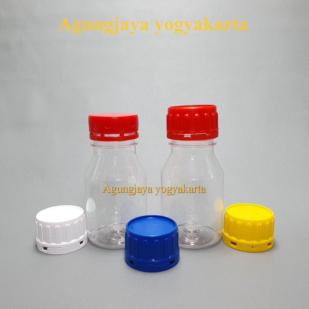 Botol Plastik 250 ml PS Natural Segel Besar / Botol Plastik / Botol Obat / Botol Madu / Botol Sirup 