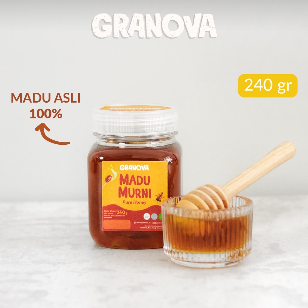 

(Bisa COD) Granova - Madu Murni Randu 240gr (Premium, Madu Asli 100%, Sehat, Natural)