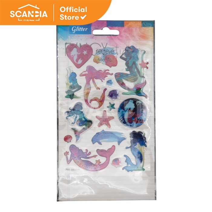 

SCANDIA Siker Stickers Glitter Tropical Designs Mermaid (SL0361)