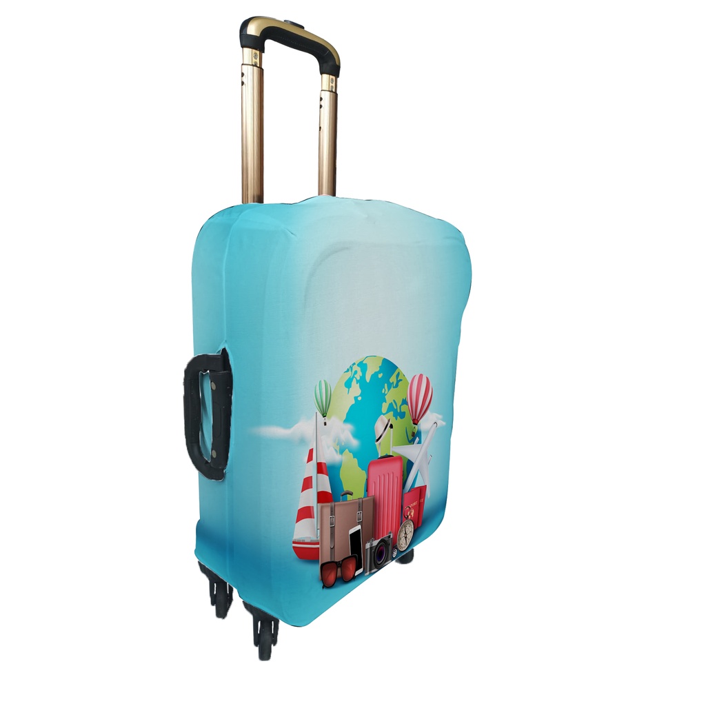 Sarung Pelindung Koper Printing Luggage Cover Bahan Jerey