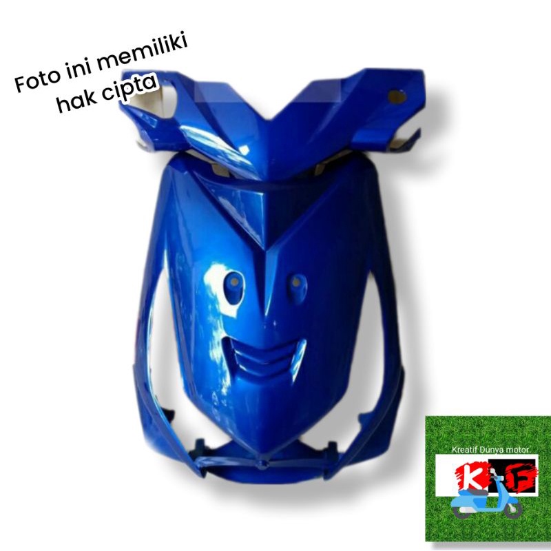 tameng panel depan beat karbu+batok totok depan beat karbu warna biru 2007-2008-2009-2010-2011-2012 