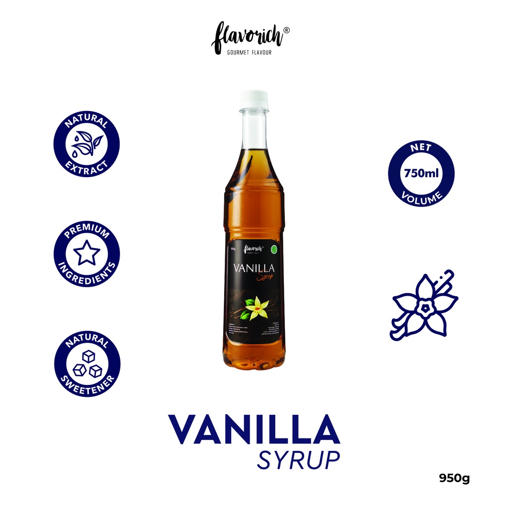 

FLAVORICH - Sirup Puree Vanilla / Gourmet Syrup / Sirup Untuk Hotel, Restaurant and coffee shop