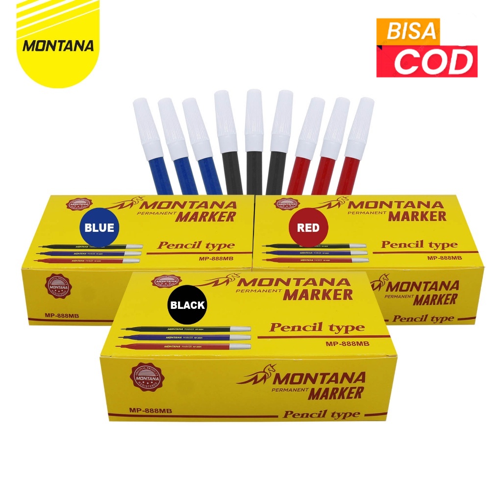 

6pcs Spidol Marker Permanent Kecil Spidol Permanen MP-888 RETAIL