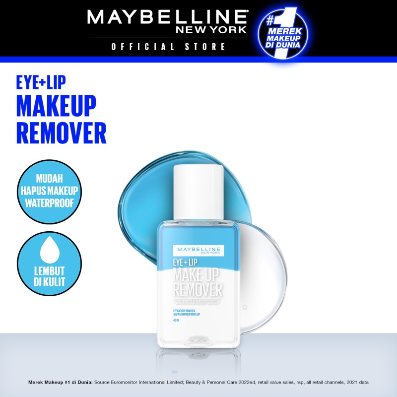 (FREE GIFT - DO NOT ORDER) MAYBELLINE OFFICIAL Lip & Eye Makeup Remover- 40 ml Mudah Hapus Make Up W