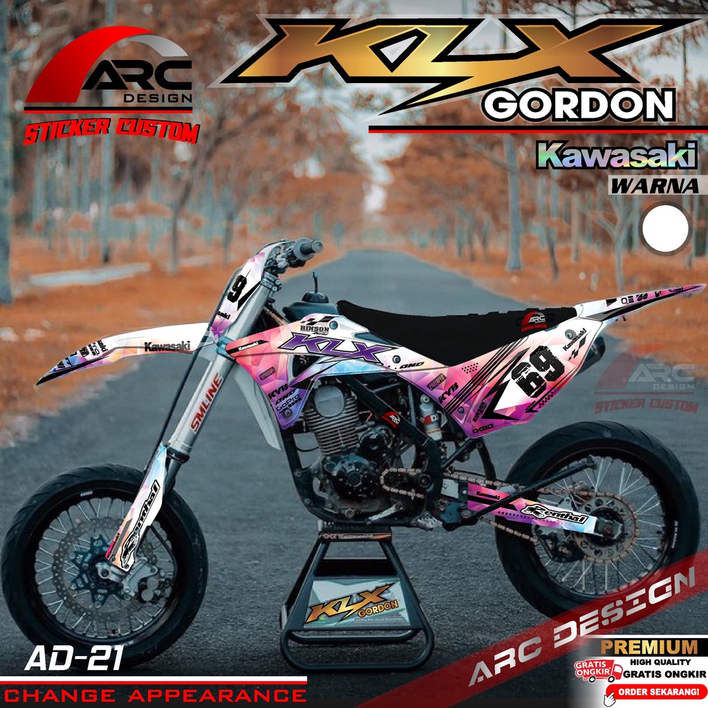 (COD PROMO) TERBARU Decal Sticker Motor Cross KLX Gordon New Fullbody Motif Custom Trail Supermoto R