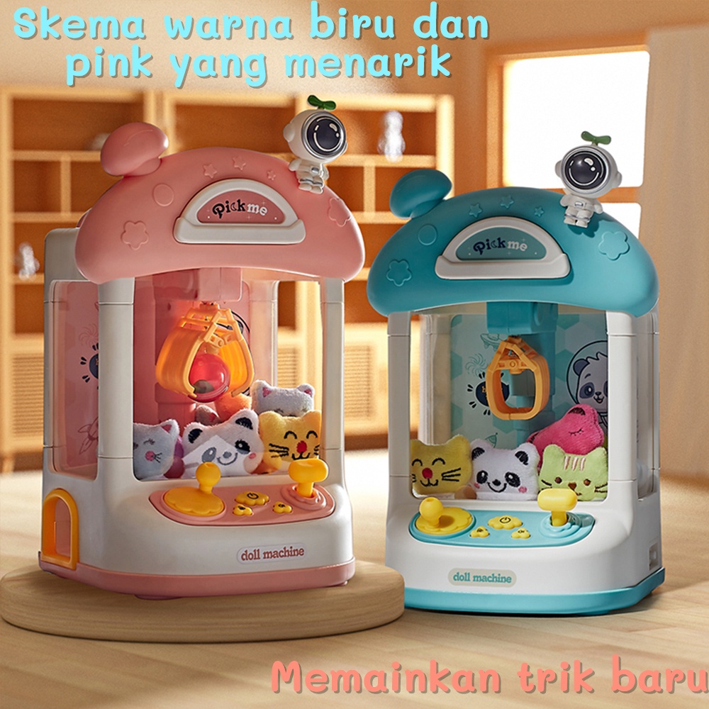 Tatajoy Mesin Capit Mini Mirip di Timezone Mainan Mesin Capit Boneka Dengan Musik Dan Lampu Anak Permainan Mainan Claw Game Joy Claw Doll Machine