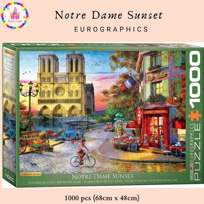 Jigsaw Puzzle 1000 pcs Eurographics Notre Dame Sunset Paris