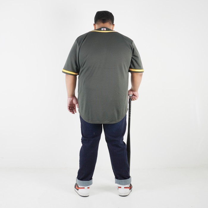 HIGHEST KEMEJA PENDEK PRIA BASEBALL UKURAN BIG SIZE JUMBO PRIA DRYFIT WARNA GREY OLAHRAGA HIGHESTWORLD HGB22