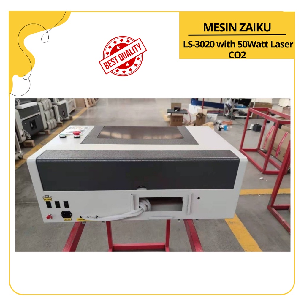 50Watt Laser CO2 Mesin Zaiku CNC LS-3020 untuk Cutting dan Grafir [L-CO2]