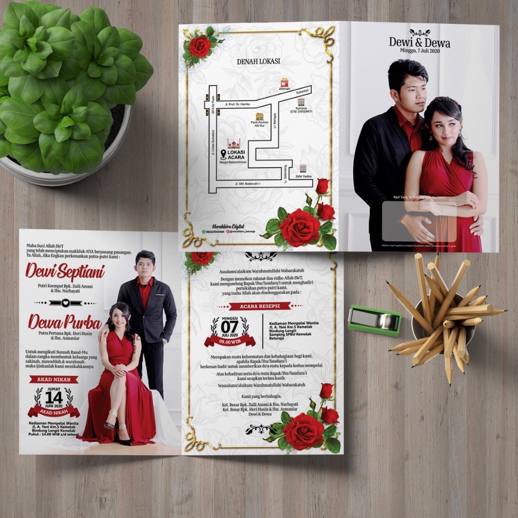 Cetak undangan pernikahan mewah free foto