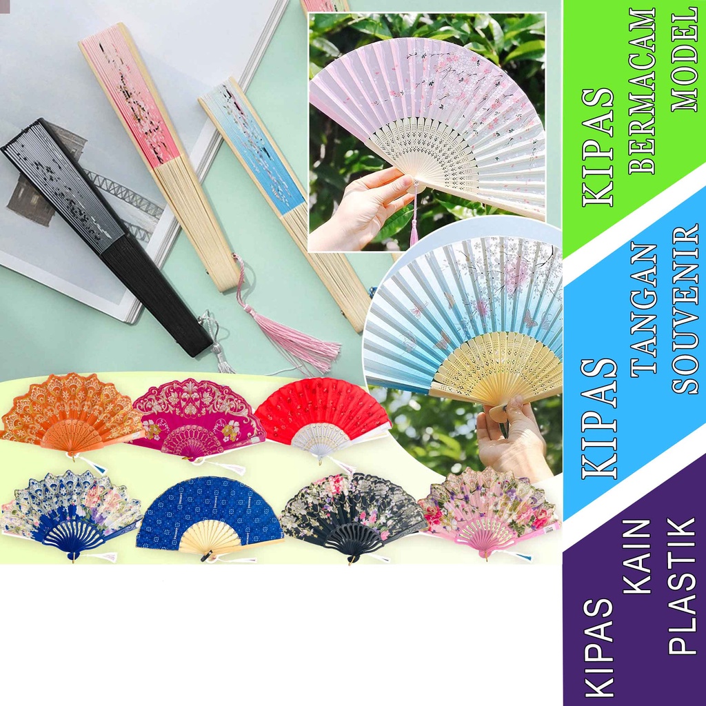 Kipas Kain Plastik - Kipas Tangan - Souvenir Pernikahan - Kipas Kain Kayu
