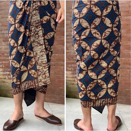 BAWAHAN KAIN BATIK BALI SAPUT UDENG MOTIF BATIK KLASIK IBADAH PRIA JUMBO PREMIUM