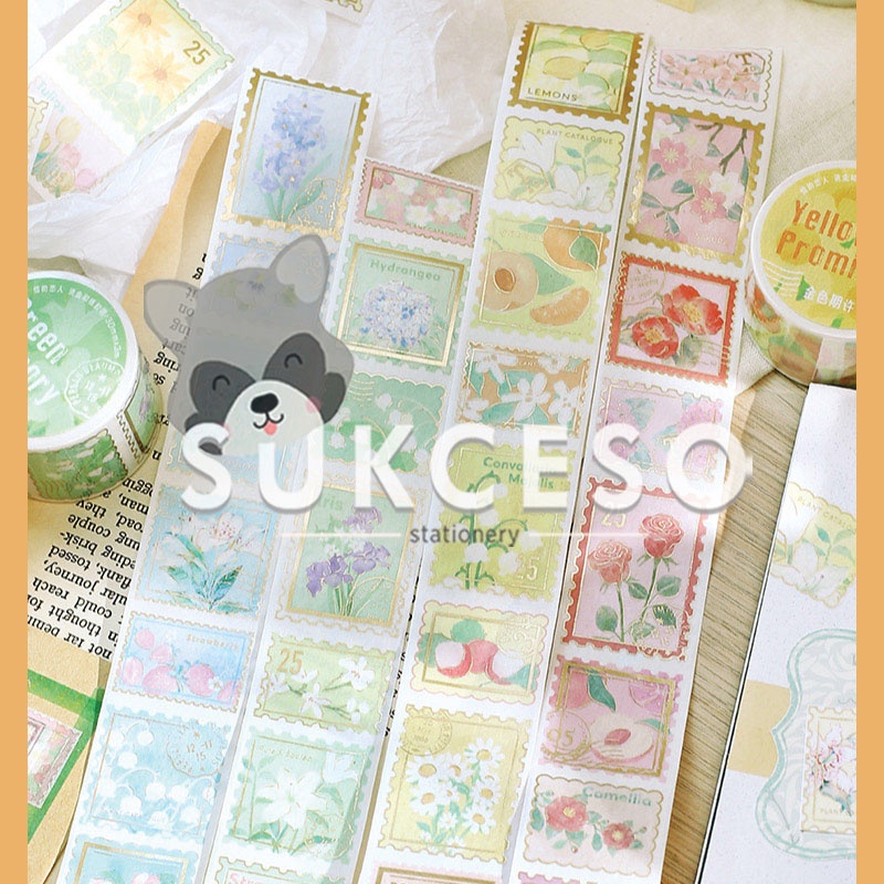 

Masking Tape Motif Retro Flower Stamp Isolasi Kertas Lucu