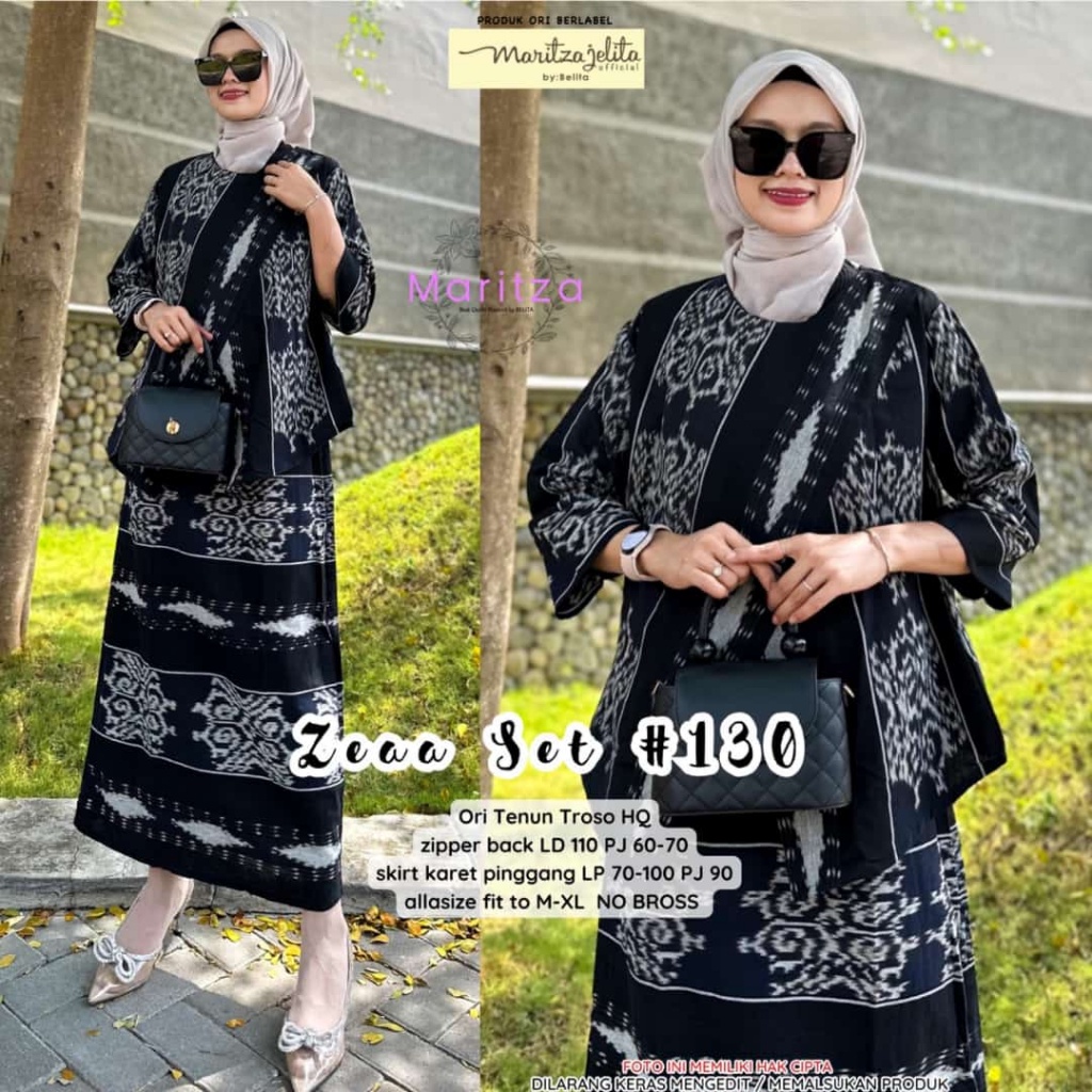 BAJU SETELAN WANITA ETNIK BATIK TENUN ZEAA#130 SETELAN / 15.9 / ONESET TENUN TROSO / LD 110 / SETELA