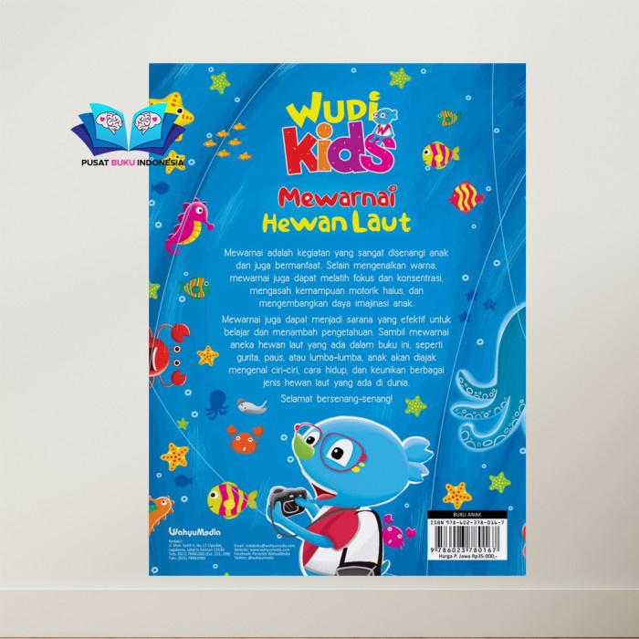 Terlaris ✨ - BUKU AKTIVITAS BELAJAR ANAK WUDI KIDS MEWARNAI HEWAN LAUT TK PAUD