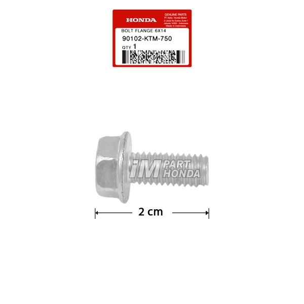 90102-KTM-750 Baut 10 Kunci 10 Panjang 2 Cm Bolt Flange 6X14