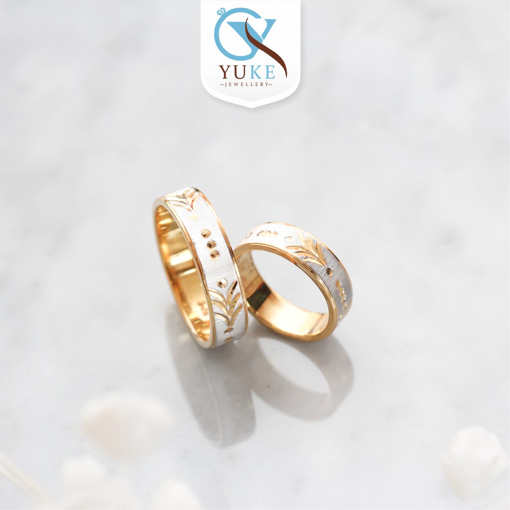 【COD】 Cincin Kawin Cincin Couple Silver/Perak Ring Dalam Gold Glossy