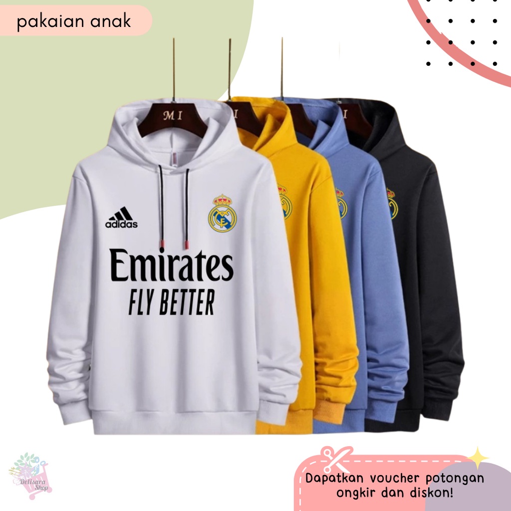 jaket hoodie anak laki laki POLOS bola REAL MADRID ronaldo pria wanita hodie anak cowok unisex impor