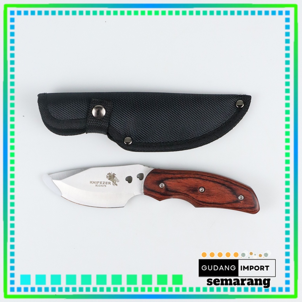 BERKUALITAS Pisau Buck KNIFEZER BUCK Elf Pisau Berburu Hunting Hiking Knife Survival Tool Pisau