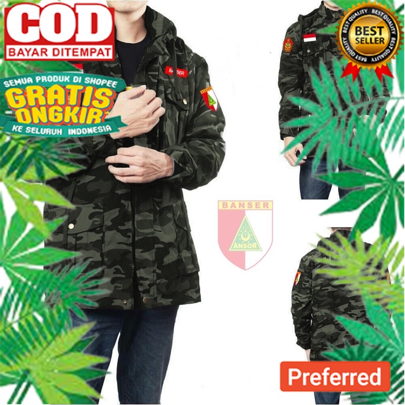 JAKET NU BANSER / JAKET TERBARU PARKA LORENG BANSER NAHDATUL ULAMA NU BOLAK BALIK// JAKET KEREN MODE