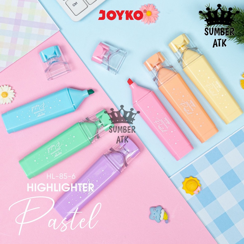 

D3W! Highlighter Penanda Berwarna Joyko HL-85-6 Pastel Color 1 Set 6 Pcs