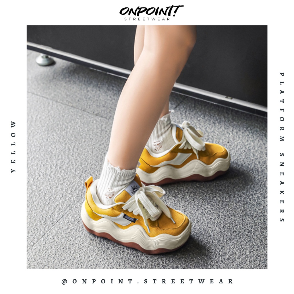 Platform sneakers (yellow) - sepatu sneakers pria korea original streetwear sneakers putih sepatu wa