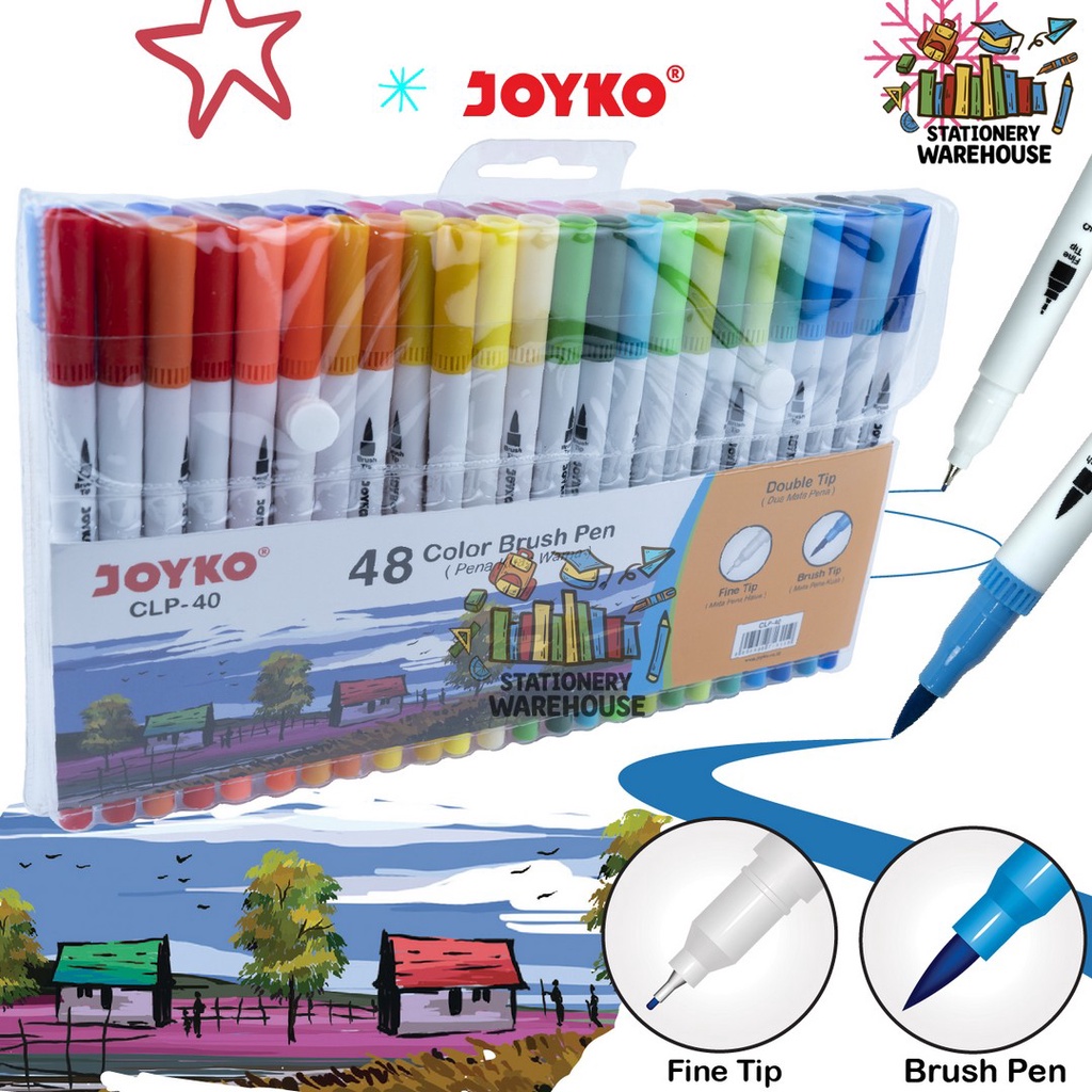 

Color Brush Pen Pena Kuas Warna Joyko CLP-40 48 Warna Color